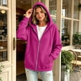 thumbnail image 5 of Oversized Zip Up Hoodie For Women Casual Long Sleeve Sweatshirts Fall Winter Track Jackets Hot Pink XL, 5 of 8