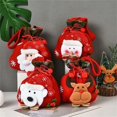 thumbnail image 1 of Bolsa de regalo de dulces navideños, paquete de 4, bolsas navideñas de Papá Noel, regalos navideños para niños, bolsa de calcetines de dulces, exquisita bolsa de dulces navideña con estampado de Papá, 1 of 5