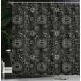 thumbnail image 3 of Ambesonne Astrology Shower Curtain, Engraved Zodiac Symbols, 69"Wx84"L, Dark Grey and Pale Mustard, 3 of 4