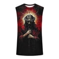 thumbnail image 4 of BRGZLK Mens Sleeveless T-Shirt Round Neck Cross Element Print Loose Casual Muscle Tank Tops Slim Fit Comfy Gym Workout Streetwear Tank, 4 of 5