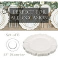 thumbnail image 7 of Reef White Charger Plates, Plate Chargers for Dinner Plates, Plastic Plate Chargers for Wedding Decor, Thanksgiving, Christmas, Set of 6, 7 of 7