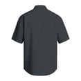 thumbnail image 5 of Domuza Cotton Linen Shirts Men Casual Short Sleeve Lapel Button T-Shirts 2026 New Fashion Vacation Beach Loose Fit Holiday Tops Dark Gray M, 5 of 5