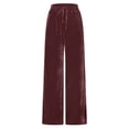 thumbnail image 6 of vigerkar Women's Velvet Pants Drawstring Waist Wide Leg Casual Lounge Pant (Red, XL), 6 of 6