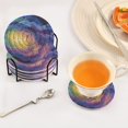 thumbnail image 5 of Haosy Set of 6 Drink Woven Coaster with Holder Heat Resistant Non-Slip Bar Coasters 4 Inches Abstract Swirling Galaxy, 5 of 7