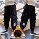 thumbnail image 4 of Pantalones para niños con forro polar, pantalones cargo holgados e informales, cálidos, de invierno, de terciopelo integrado, para niños, transfronterizos, 4 of 4