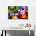 thumbnail image 2 of ARTCANVAS Green Blue Pink Orange Modern Rectangle Canvas Art Print - Size: 26" x 18" (0.75" Deep), 2 of 9