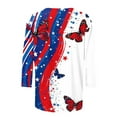 thumbnail image 5 of Cleans Summer Plus Size Patriotic T-Shirts for Women，Ladies Usa Flag Star Tops Shirts Crew Neck Tees 3/4 Length Sleeve Tops Vintage Causal T Shirts American Flag Stra Graphic Tunic Blouse Clothes, 5 of 5