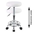 thumbnail image 5 of Tenozek 360 Swivel Bar Stool with Wheels Adjustable Armless Salon Stool Chairs with PU Leather Seat White, 5 of 9