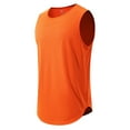 thumbnail image 3 of Ramiter Men's Tank Tops Sleeveless Muscle T Shirts for Men's Fitness,Quick Dry Gym Tank Top for Men Orange,M, 3 of 7