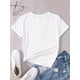 thumbnail image 2 of Letter Print Crew Neck T-Shirt, Casual Short Sleeve T-Shirt For Spring & Summer, Women's Clothing, Valentine's Day, 2 of 4