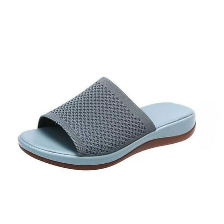 

hotio 2024 Summer Breathable Orthopedic Ultralight Sandals for Women Comfort Flat Dressy Slippers Slip Casual Beach Flip Flops with Arch Support