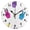 Black, variant on Peace Symbol Lightning Pattern Wall Clock 10in Round Artistic Oil Painting Home Decor Desk Table Clock