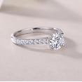 thumbnail image 2 of Dash Jewel 14K White Gold Plated 1.5 Ct Round Cut Diamond Wedding Rings - Simple Solitaire with Accents - Unique Engagement Ring for Women's - Perfect for Celebrating Life's Special Moments, 2 of 3