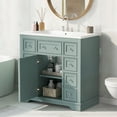 thumbnail image 5 of Harper & Bright Designs 36" Bathroom Vanity with Sink Combo, Bathroom Cabinet with Ceramic Top and 6 Storage Drawers, Green, 5 of 18