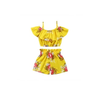 Wonder Nation Short Sleeve Ruffle Top & Suspender Skirtall, 2pc Outfit ...