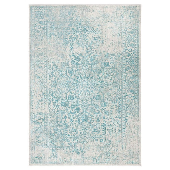 SAFAVIEH Evoke Trena Floral Area Rug, Ivory/Aqua, 3' x 5'