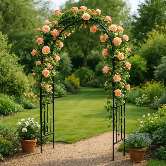 Danolapsi Garden Arbor, Wedding Arch Garden Trellis, Metal Garden Arch for Wedding Ceremony Party Plant Climbing Rose Vines Lawn Patio