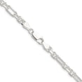 thumbnail image 5 of Diamond2Deal 925 Sterling Silver Diamond-Cut 6mm 3 Short Plus 1 Long Cable Link Chain Necklace for Men 20", 5 of 6