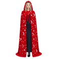 thumbnail image 5 of Women Velvet Long Hooded Cloak, Halloween Star Moon Print Front Tie Cape, Ladies Gothic Performance Cape XS-3XL, 5 of 7