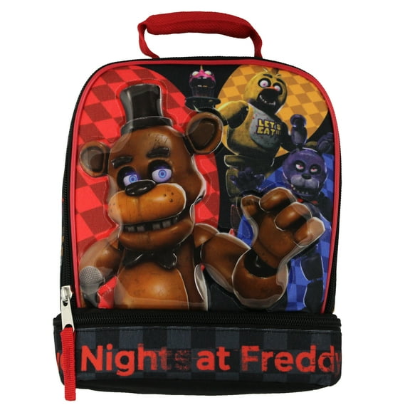 Five Nights At Freddy's Let's Eat Dual Compartment Insulated Soft Lunch Bag Tote Bag