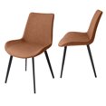thumbnail image 3 of Set of Two Brown And Black Upholstered Faux Leather Dining Side Chairs, 3 of 5