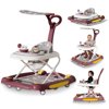 GAMBE 4 in 1 Foldable Baby Walker, with Removable Canopy, Footrest, Music , Light, Small Toys, Red