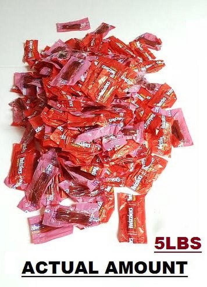 Sugarman Candy Twizzlers Twists Strawberry Flavored Wrapped Candy 5 Pound Bag - Individually Wrapped