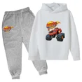 thumbnail image 3 of Conjunto de sudaderas con capucha para niños y niñas, sudaderas con capucha de dibujos animados y pantalones largos, traje de 2 piezas, conjuntos para niños, ropa de Blaze y los Monster Machines, 3 of 5
