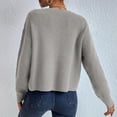 thumbnail image 5 of Women's Fashion Casual Crew Neck Pullover Long Sleeve Bolded Knit Sweater, Chunky and Warm, Great for Everyday Use and Seasonal Activities,Gray,M, 5 of 6