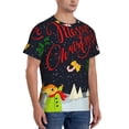 thumbnail image 2 of Bixox Men's Merry Christmas Elk Printed Short Sleeve Skinny Athletic T-Shirt, 2 of 6
