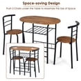 thumbnail image 3 of Patiojoy 3 PCS Kitchen Dining Set Compact Bistro Pub 2 Chairs & Table Black&Brown, 3 of 5