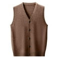 thumbnail image 4 of uikmnh Vests for Men's Knit V-Neck Sweater Vest Slim Fit Button Up Cardigan for Layering Business Casual and formal Attire Versatile All Season Wear Size:L, 4 of 5
