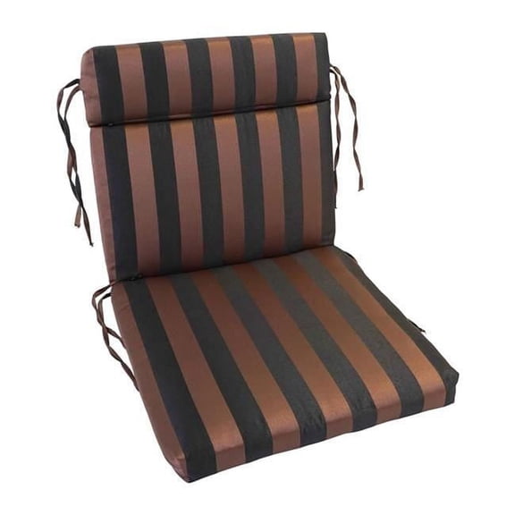 Blazing Needles 918X38FP-S1-OD-043 18 x 38 in. Polyester Outdoor Chair Cushion, Chocolate Stripe