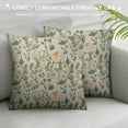 thumbnail image 3 of COMIO  Floral Pillow Cushion Cover, Vintage Garden Plants Herbs Flowers Botanical Classic Design Art, Decorative Square Accent Pillow Case, 3 of 5