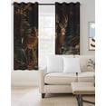 thumbnail image 2 of Autumn Deer Blackout Curtains for Bedroom Living Room Darkening Curtains 54 Inch Long Forest River Elk Vintage Short Curtain for Small Window Treatment Thermal Insulated Grommet Drapes 52"x54"x2, 2 of 9