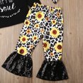 thumbnail image 3 of ITFABS Baby Girl Set Letter Print Sweatshirt Leopard Pants Headband Outfits, 3 of 5