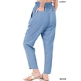 thumbnail image 3 of Women's Chambray Drawstring Elastic Waist Lightweight Denim Baggy Pants with Side & Back Pockets, 3 of 3