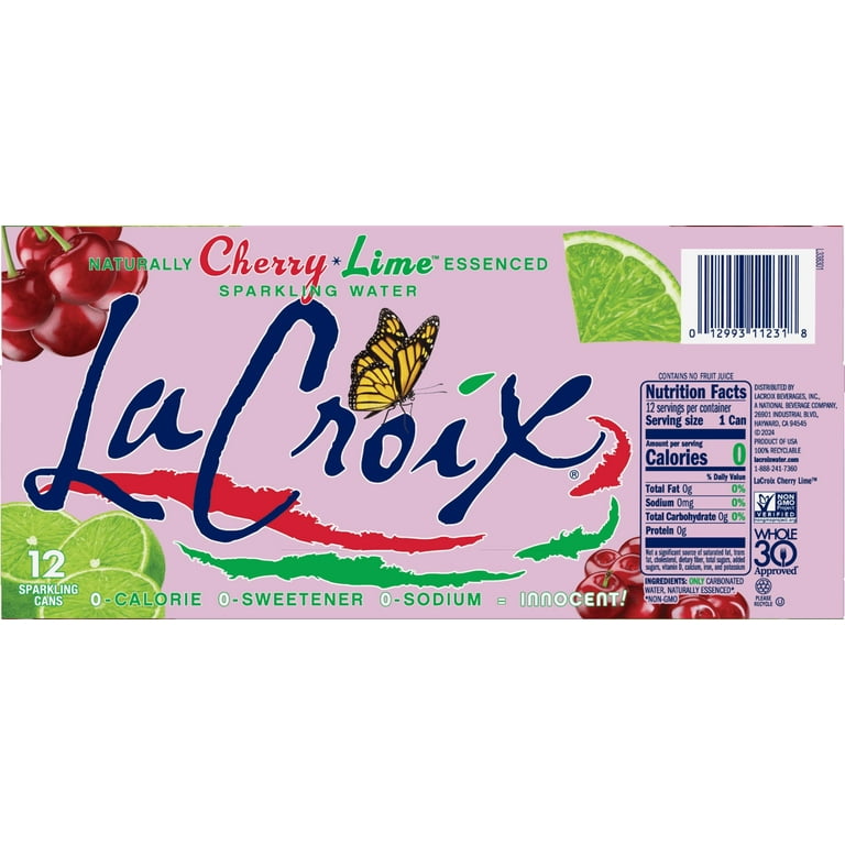 LaCroix Cherry Lime, Sparkling Water, 2 / 12 Pack, 12 oz Cans