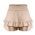 thumbnail image 5 of biudgviw Flowy Shorts for Women Smocked High Waisted Golf Tennis Shorts Ruffle Layered Boho Summer Beach Vacation Shorts, 5 of 6