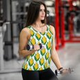 thumbnail image 6 of Fuzoiu Corn Cob Print Women's Workout Tank Top,Athletic Racerback Sports Tank,Tops Sleeveless Running Loose Fit Yoga Tops,Active Shirts for Yoga, Running, and Gym-Small, 6 of 7