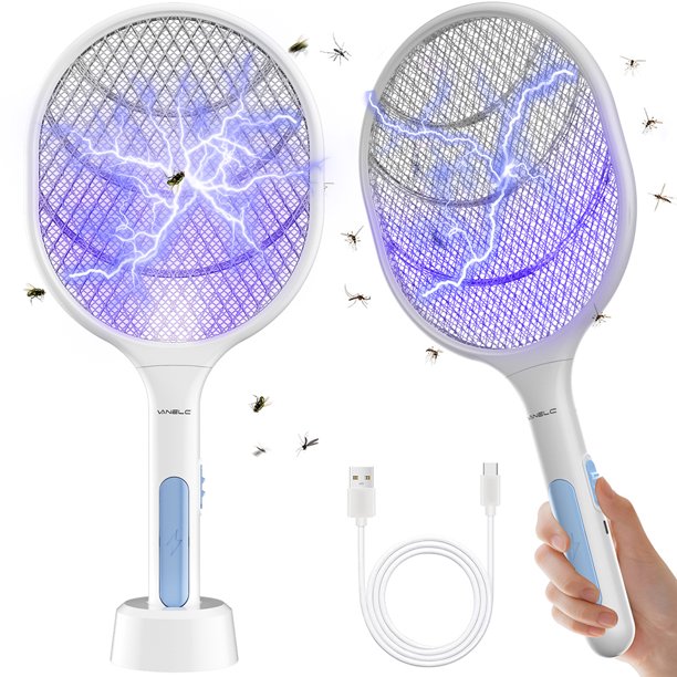 2 Pack Portable Handheld Insect Killer Racket Bug Zapper Rackets Fly