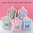 thumbnail image 6 of Clearance Towel under $5 Soft Towel Set 1 Bath Towels1 Hand Towels Super Soft Premium Family Microfiber Bath Towel Set Microfiber Coral Velvet Highly Absorbent Towel For Bath Fitness Bathroom, 6 of 8