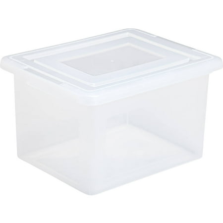 - IRIS Letter and Legal Size Hanging File Storage Box, Clear Set of 4
