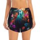 thumbnail image 2 of Balery Colorful Flower Bird Pantalones cortos deportivos para mujer con forro y dos bolsillos, elásticos, para entrenamiento, gimnasio, yoga-Large, 2 of 7