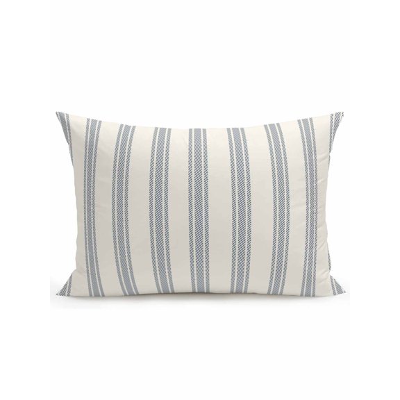 Waterproof Outdoor Throw Pillows with Inserts 12"x20", Blue Striped Soft Decorative Pillowcases for Couch Bedroom, Modern Stripes Farmhouse Pillow Covers for Sofa Living Room