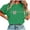 Green, variant on My Order Ladies Love Heart Print Short Sleeve Round Neck Tees Fashion Valentine Top My Items
