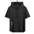 thumbnail image 4 of COSFO Workout Mens T-Shirts Summer Solid Short Sleeve Shirts Regular Fit Hooded Breathable Pullover Tops, 4 of 9
