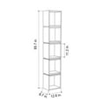 thumbnail image 7 of Ada Home Decor 5 Shelf Bookcase Multiple Tier Open Corner Shelf Narrow Book Shelves, White, 7 of 7