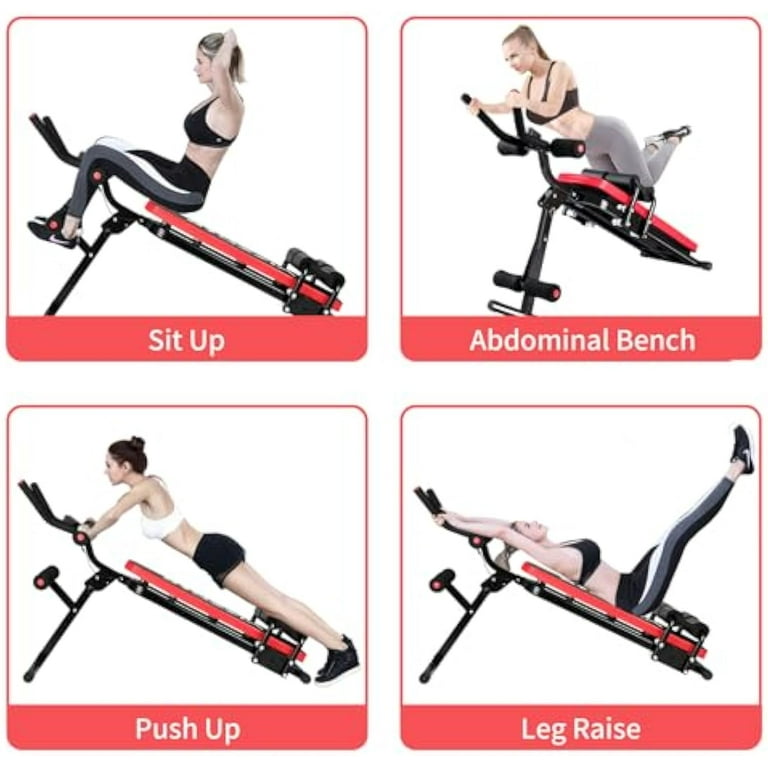 Bigzzia Ab Machine for Full Body Core Abdominal Exercise Foldable Home Gym Equipment with LCD Display Red Walmart