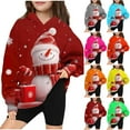 thumbnail image 4 of Odeerbi Kids Boys Girls Christmas Hoodies Snowman Print Hooded Sweatshirts Children's Long Sleeve Pattern T-shirt Printed Round Neck Shirt Hooded Sweatshirt Orange, 4 of 4